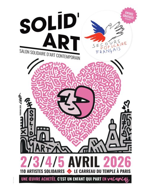 Bonjour à tous,

J’ai la chance d’avoir été sélectionné pour participer au salon @_solid_art Paris cette année !
Une sélection de plusieurs de mes photographies y seront exposées à cette occasion. 

Solid’Art est un salon d’art contemporain en partenariat avec le Secours Populaire qui permet à un enfant de partir en vacances pour chaque œuvre achetée. En effet, 50% du prix de vente des œuvres seront reversés à l’association pour soutenir cette cause. Une occasion de faire une bonne action tout en soutenant un artiste. L’entrée est totalement gratuite.

Horaires d’ouverture au public :

Jeudi 2 avril : 18h-22h (Vernissage)
Vendredi 3 avril : 14h30-19h30
Samedi 4 avril : 11h-20h
Dimanche 5 avril : 10h-18h30

Rendez-vous du 2 au 5 avril 2026 au Carreau du Temple à Paris pour, je l’espère, vous rencontrer. Hâte de pouvoir vous présenter mon travail !

#solidartparis #artsolidaire #artinparis #secourspopulaire #sortiraparis